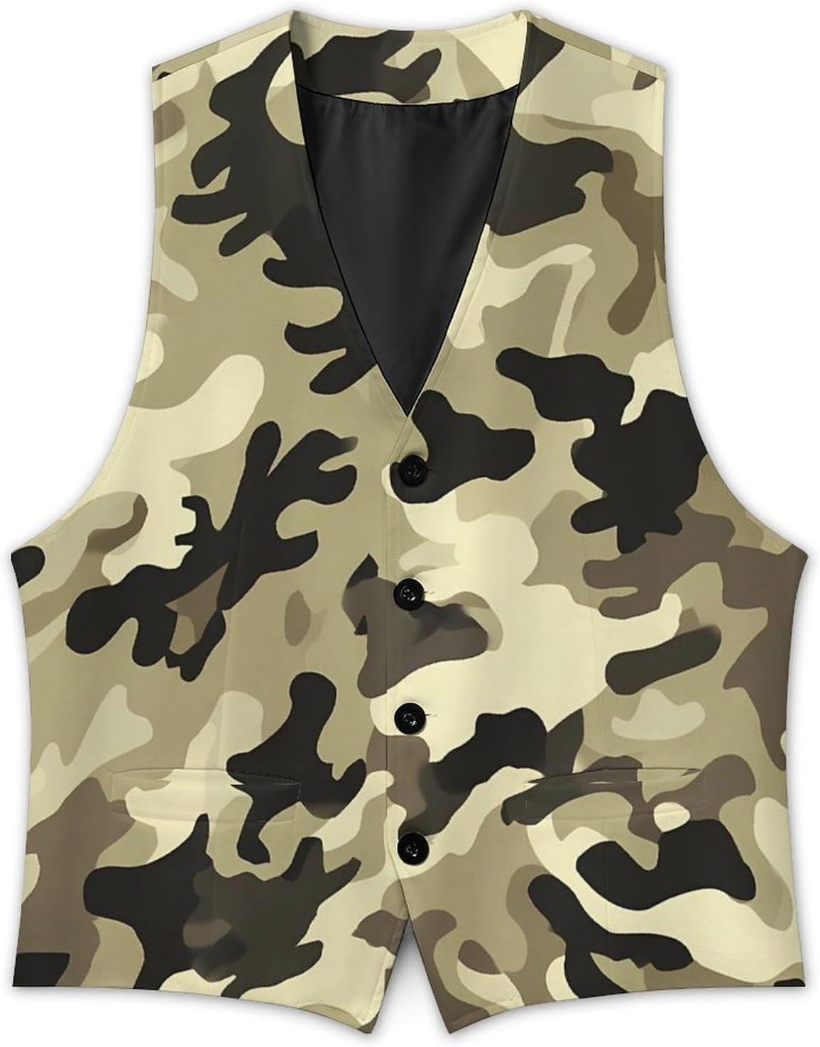 Camouflage Pattern Men's Suit Vest Formal Vests Casual Dress Fit Waistcoat Casual Tuxedo for Business