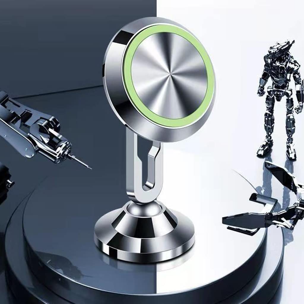 Samochodowy uchwyt na telefon komórkowy magnes metalowy magnetyczna nawigacja ssąca silny magnetyczny uchwyt na telefon komórkowy wklej obrót o 360 stopni (Color : Silver)