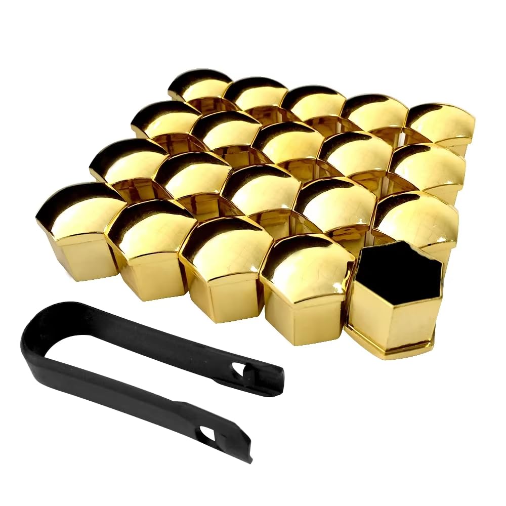 JQOUZHOUQIPEI 20 Pcs Car Wheel Nut Covers for BMW i5 Touring (Estate) Type G61E (G61) 2024 Auto Tyre Bolt Caps Hub Protectors Galvanized Wear Resistant Styling Accessories,Gold19mm