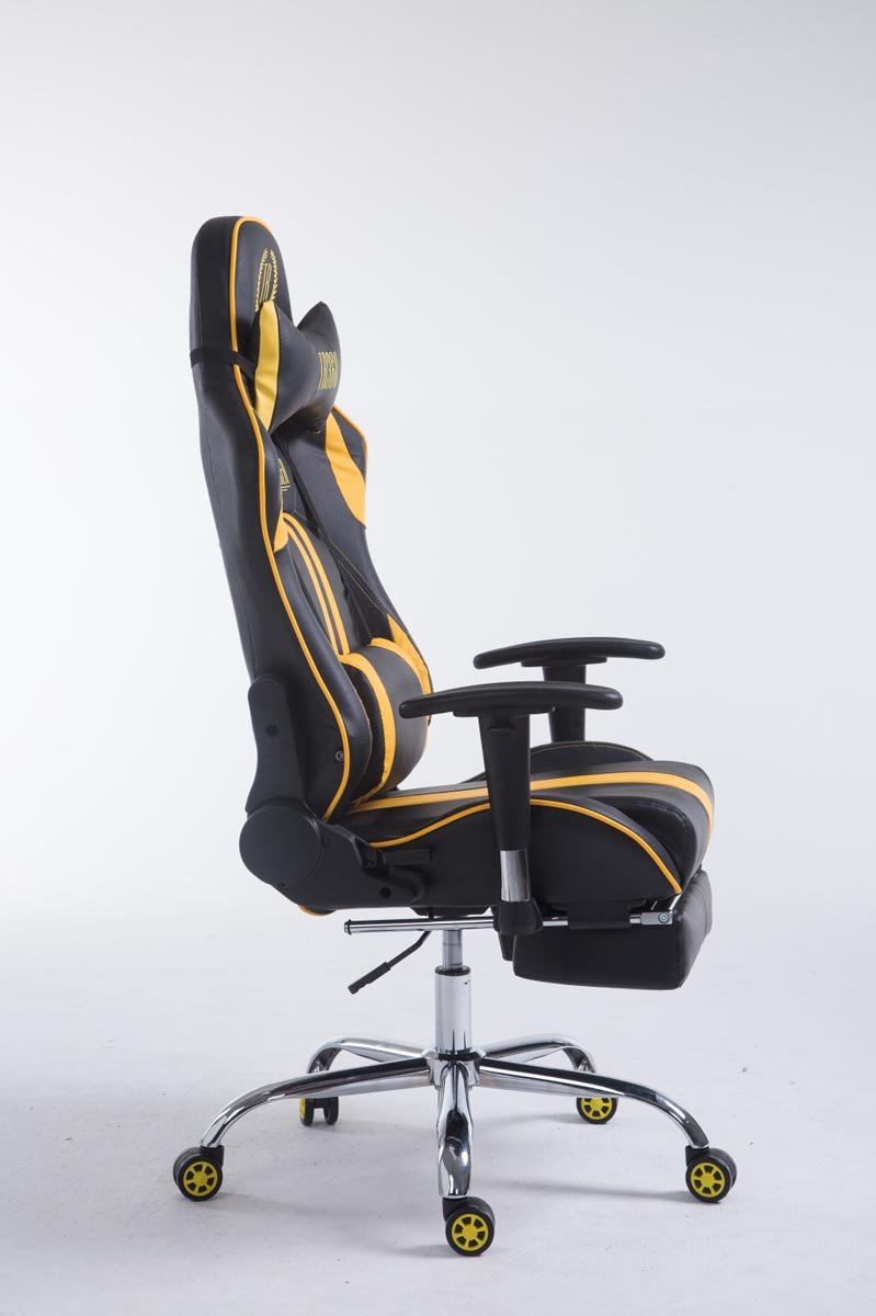 CLP Sedia Gaming Limit XL | Sedia Racing Similpelle I Portata Max 150Kg, Colore:Nero/Giallo, Poggiapiedi:con poggiapiedi