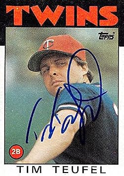 Sports Memorabilia Autograph Warehouse 247340 Tim Teufel Autographed Baseball Card - Minnesota Twins 1986 Topps - No. 667