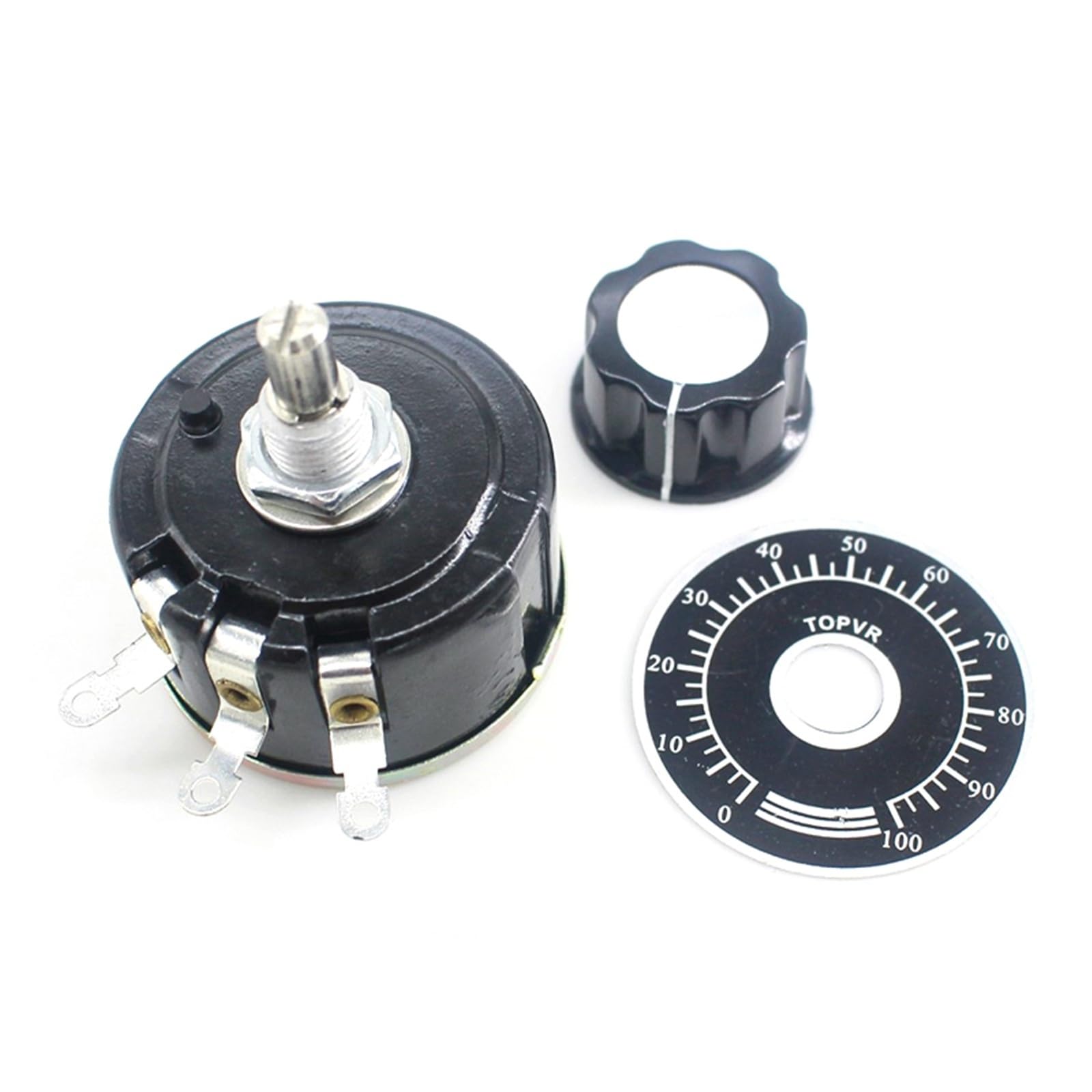 potenziometro a filo avvolto, Potenziometro a filo avvolto WX111 5 W, resistenza 22-47 K, tolleranza ± 5%, nero, modello WX111-1 pz