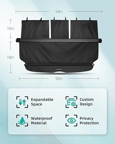 Miniatura 223 de SCITOO Cubierta de carga 2013 2014 2015 2016 2017 2018 compatible con Toyota RAV4 2.5L actualizado anti-mirón retráctil trasero maletero cubierta