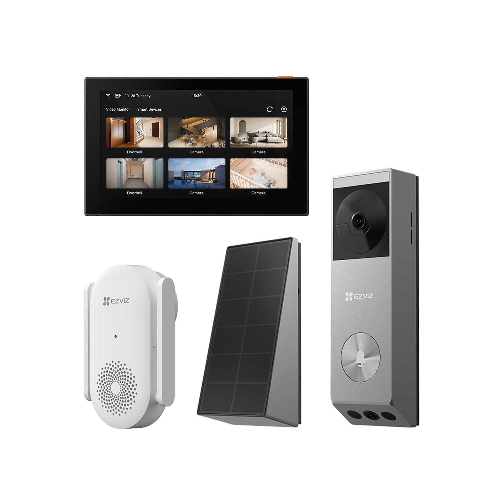 EZVIZ Video Türklingel EP3x Pro mit Chime CH1 und Intelligenter Bildschirm SD7