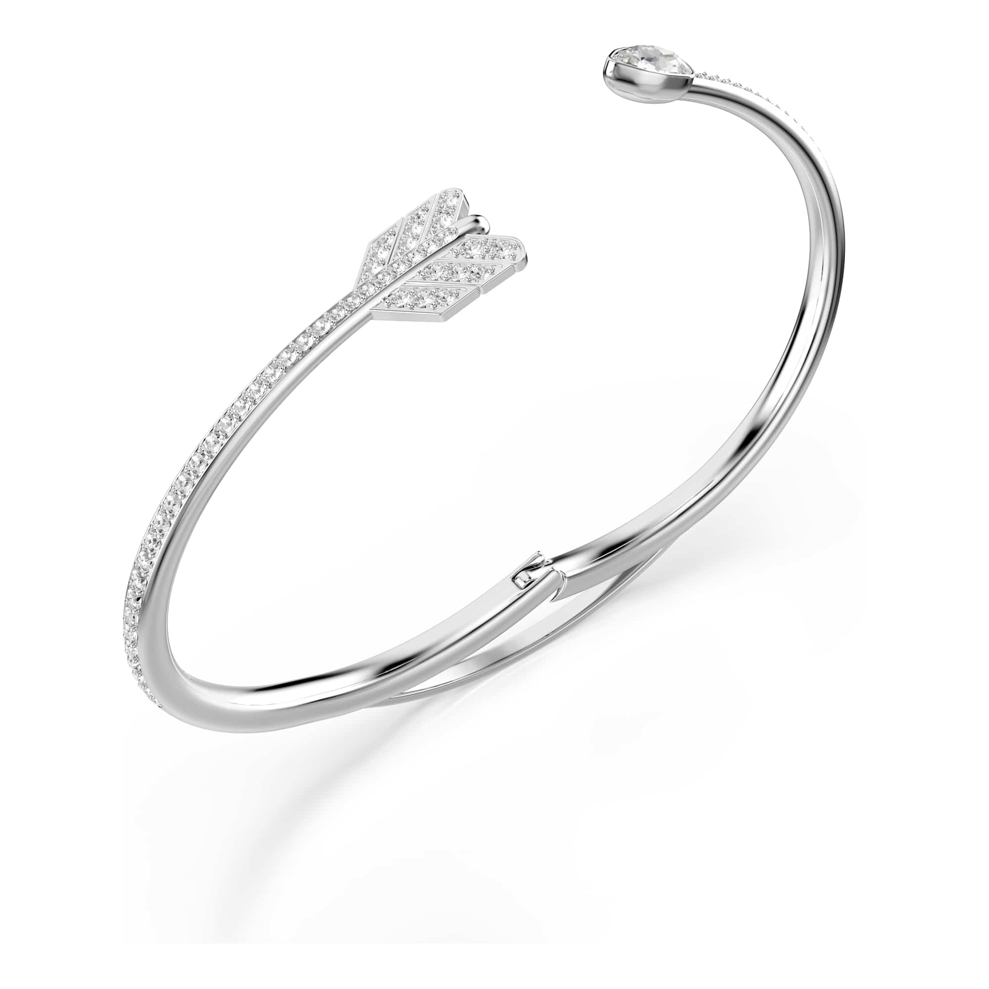 Swarovski Idyllia Collezione Bracciale rigido, Tagli misti, Freccia, Bianco, Placcato rodio