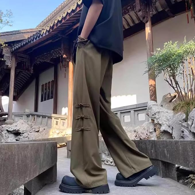 メンズ 通気性良好 薄手ワイドパンツ スラックス メンズ リブパンツ ワイドパンツ 速乾 涼感 通気性