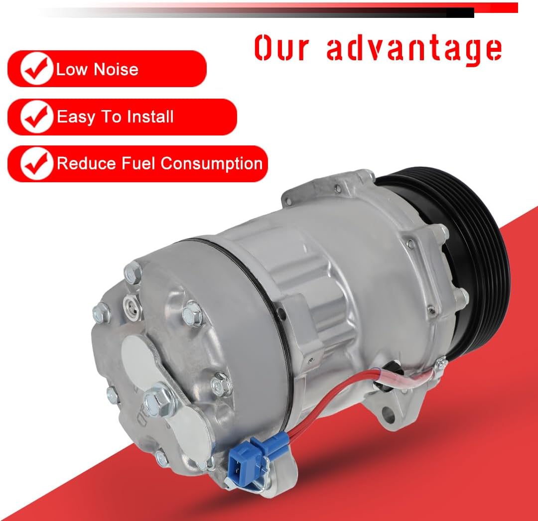 cciyu Air Conditioning Compressor Fit for Volkswagen Cabrio 2.0L1995 1996 1997 1998-2000 2001 2002,for Golf 2.0L1993-1999 AC Compressor with Clutch Compatible with 1GD820803;1H0820803D