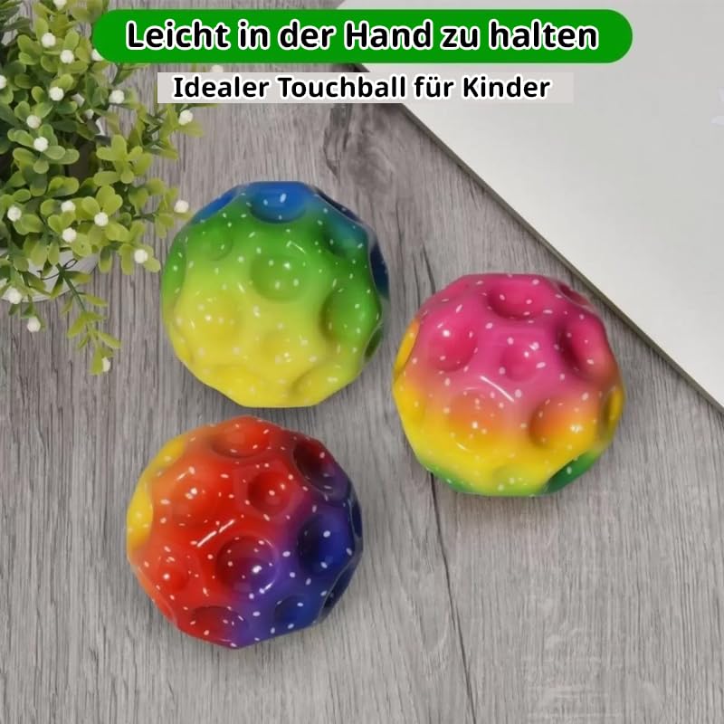 Funalix Moonball Set - 3 Bunte Springbälle Mit Schnur | Spielzeug Für Kinder & Familien