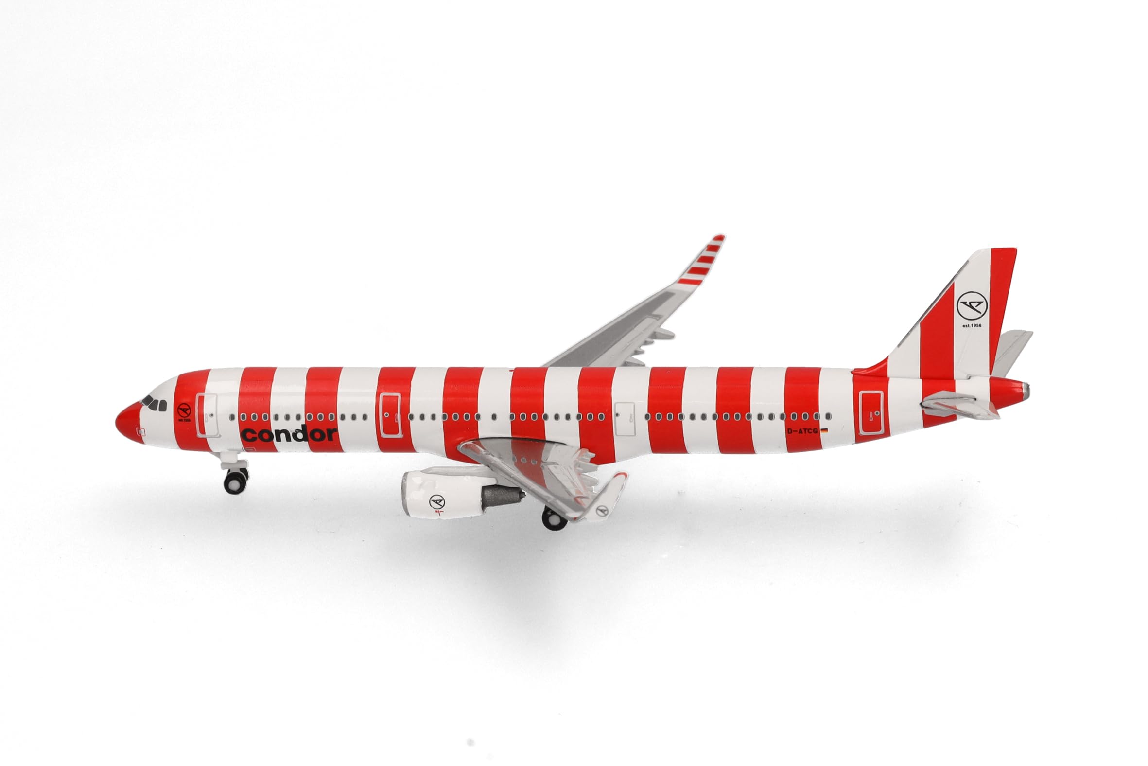 Herpa Modellflugzeug Condor Airbus A321 “Passion” – D-ATCG, Miniatur im Maßstab 1:500, Sammlerstück, Modell ohne Standfuß, Metall