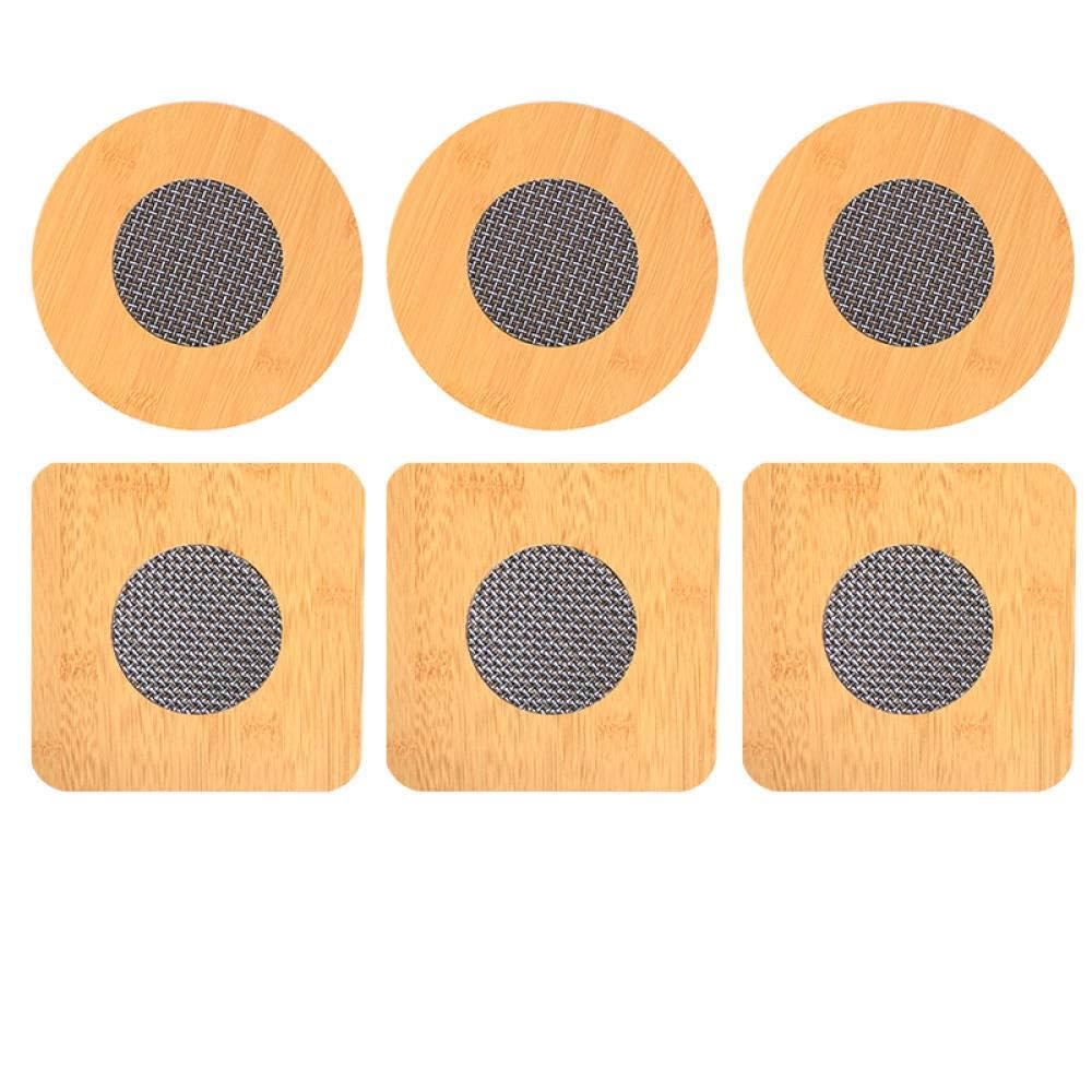 Lklnkvl 6 Pot Holders Without Shelf (Random Pattern) Placemats, Wooden Bowl Mat Table Pot Kitchen Casserole Coaster Vegetable Heat Resistant-4 Holders(6 Pot Holders Without Shelf (Random Pattern))