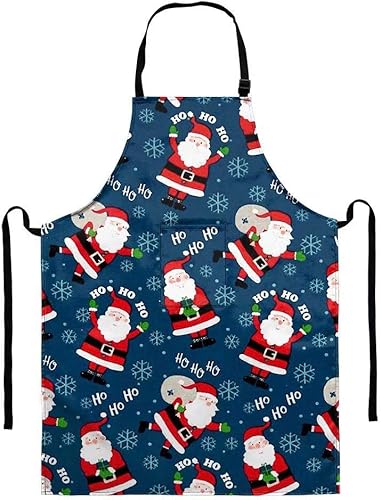 Miniatura 17 de Dellukee Delantal ajustable de cocina con bolsillo para mujeres y hombres, delantales impermeables Delfín