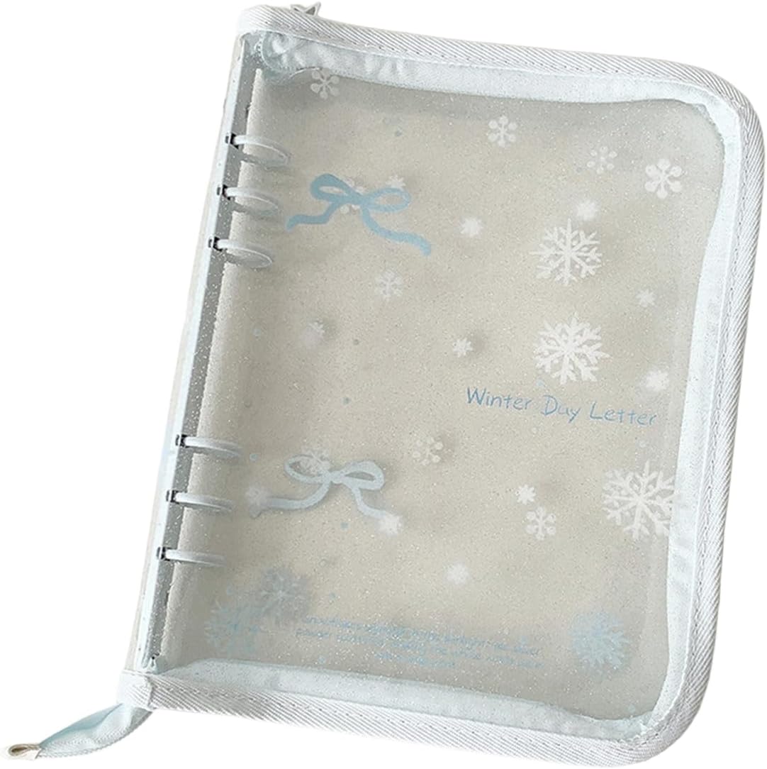 Protective PVC Clear Photo Album Binder 6 Rings Cover With Zippered Closures For Organizing Small Paper Items Safely Multifun