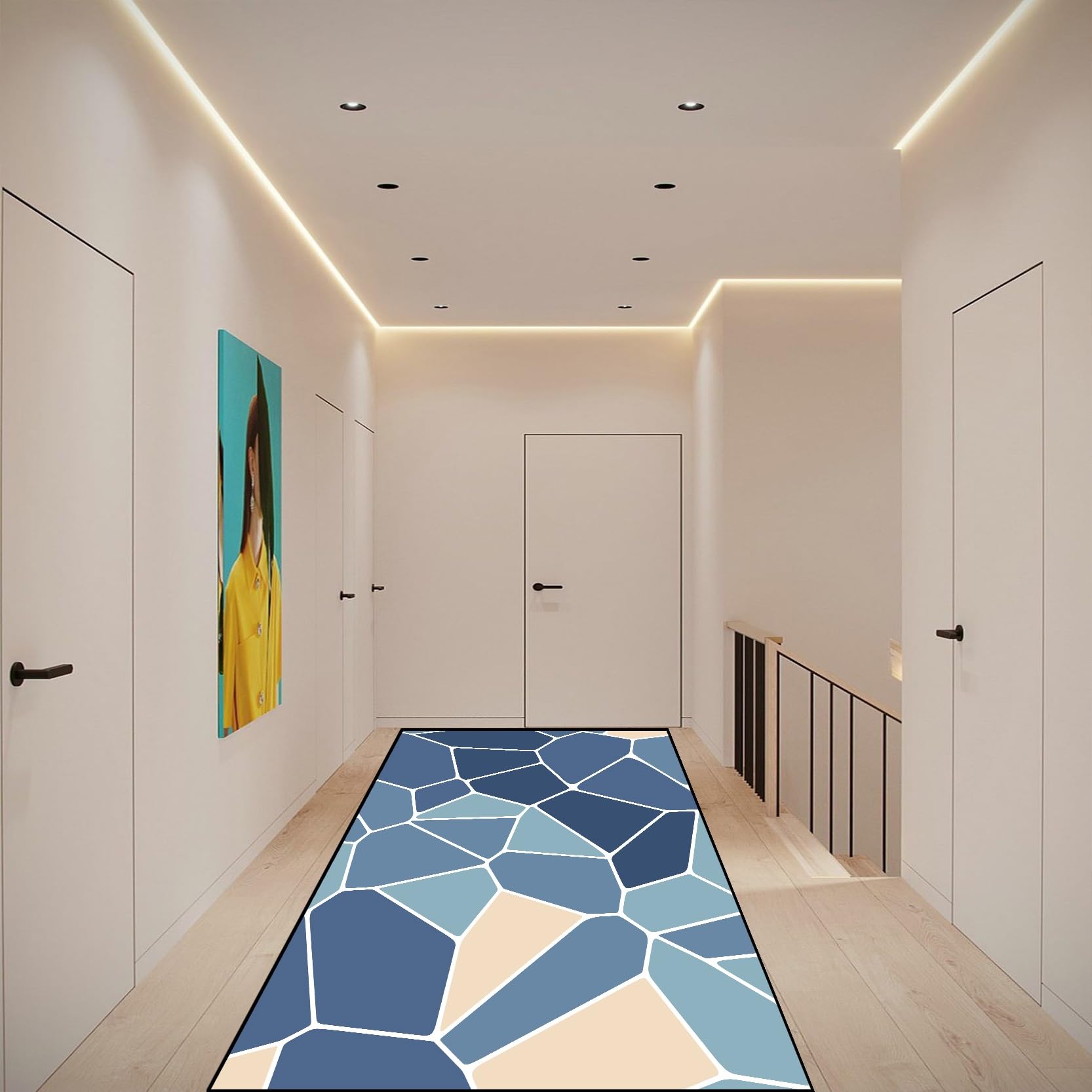 Tapis de cuisine lavable et résistant pour entrée et bain moderne