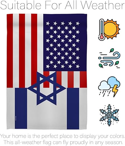 Miniatura 6 de Israel Flag Cartel de cementerio de la amistad de Estados Unidos e Israel para pared, césped, puerta, decoración de habitación, jardín al aire