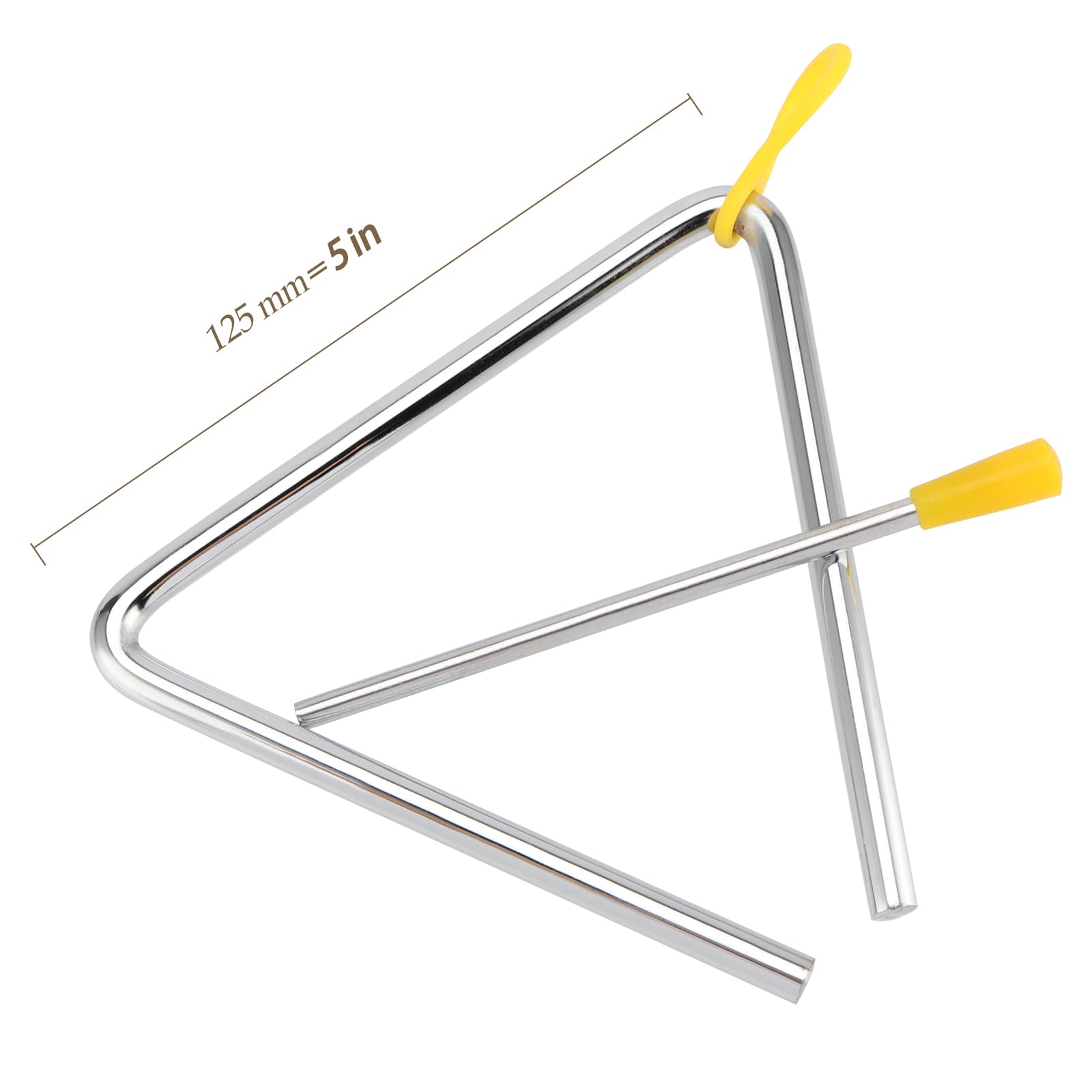 Lot de 8 Triangles Instrument de Musique en Acier 12.5 cm avec Mailloches pour École Débutants Percussion