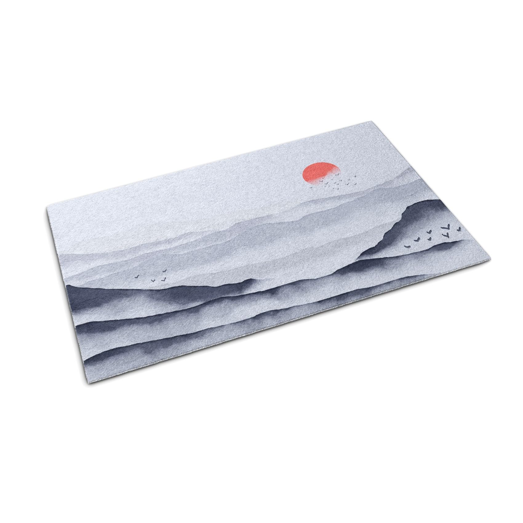 Tapis paillasson extérieur entrée Tulup évocateur d'évasion avec son motif de coucher de soleil