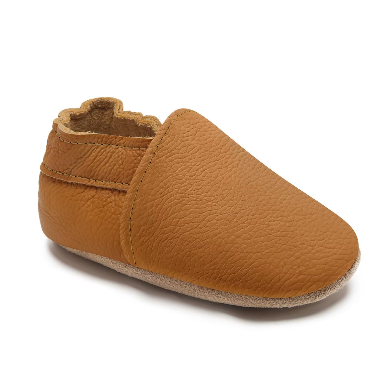 HMIYA Weiche Leder Krabbelschuhe Babyschuhe Lauflernschuhe mit Wildledersohlen für Jungen und Mädchen 0-6 Monate 6-12 Monate 12-18 Monate 18-24 Monate