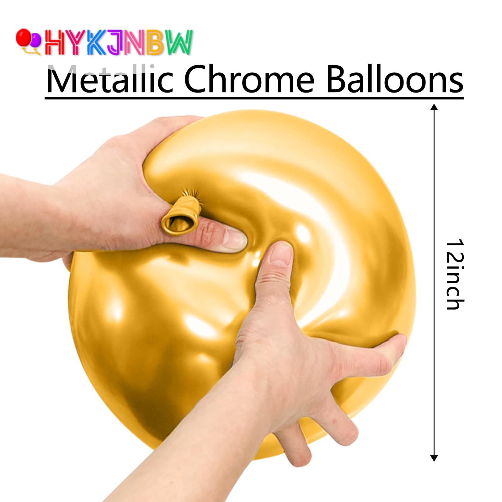 Metallic Balloon 50 Pack 12 inch Metallic Rainbow Balloons Birthday Balloons Multicoloured Chrome Balloon for Happy Birthday Party Graduation New Year Baby Shower Events Decorations