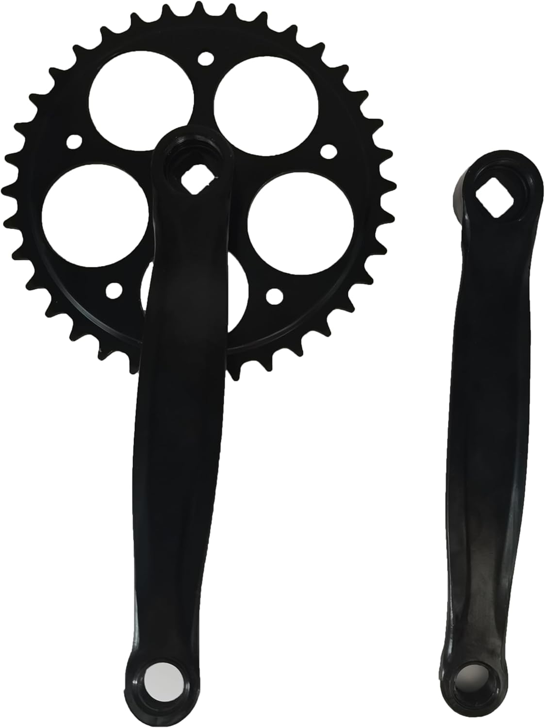 Single Speed Crankset for Mountain Road Bike Fixed Gear Bicycle Folding Bicycle(Square Taper, Black, Sprocket)