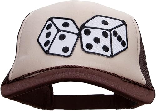 e4Hats.com Los dados grandes parchearon el casquillo trasero de la malla del frente de la malla del frente del poliéster de dos tonos