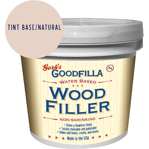 Goodfilla Neutral Base,1 Gallon (13.5lbs) Wood and Grain Filler, Stainable, Tintable, Sandable, Zero Waste, Non-Toxic, USA Made