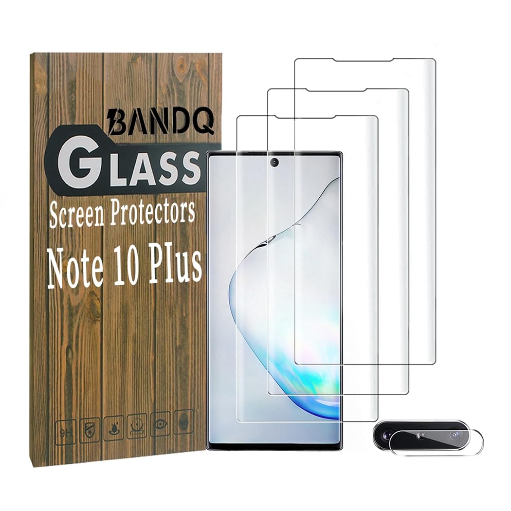 3 Pack for Galaxy Note 10 PIus Screen Protector, Camera Lens Protector, 9H Scratch-Resistant HD Clear Tempered Glass Screen Protector for Galaxy Note 10 PIus Tempered Glass Screen Protector 【3+1 Pack】