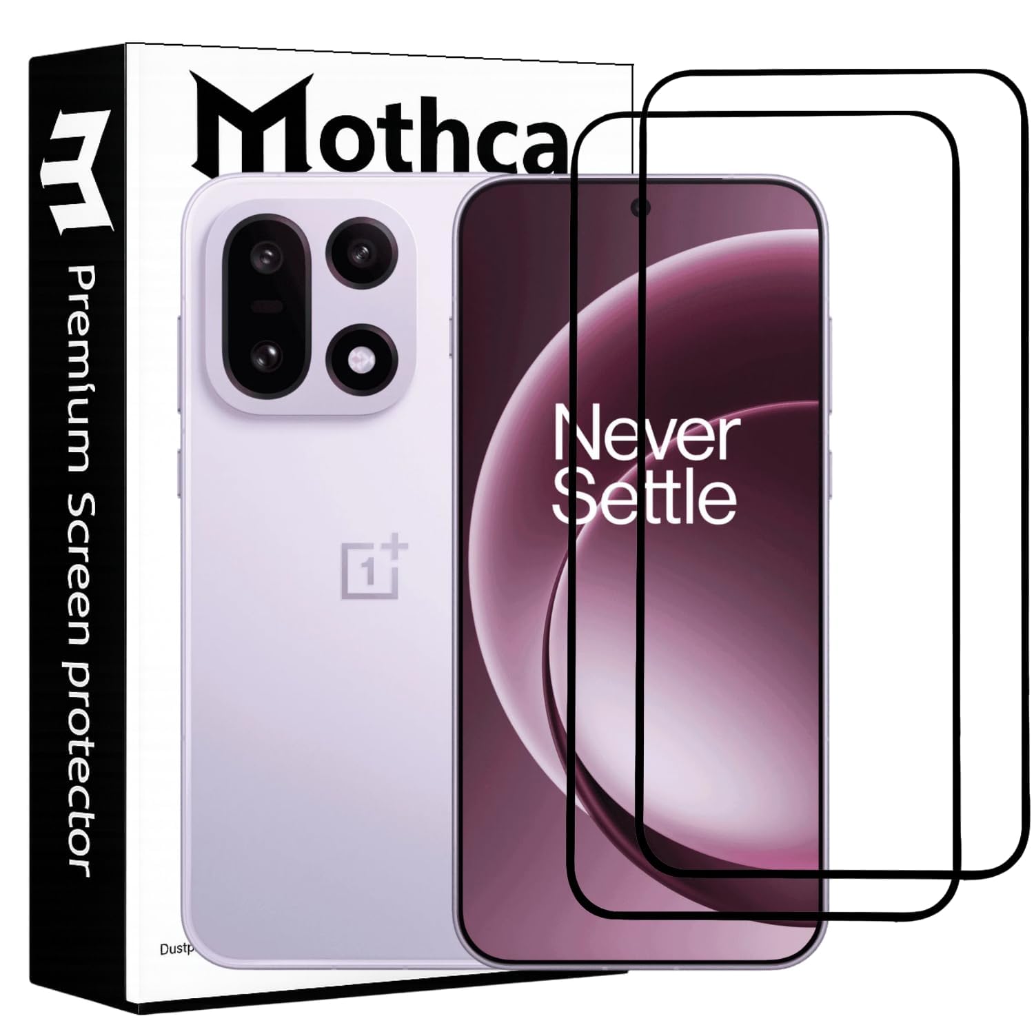 Mothca Military-Grade Tempered Glass Screen Protector Compatible for OnePlus 15 5G with Edge to Edge Coverage – Case Friendly, Anti-Scratch & Bubble-Free Installation Kit (Pack of 2)-image-10
