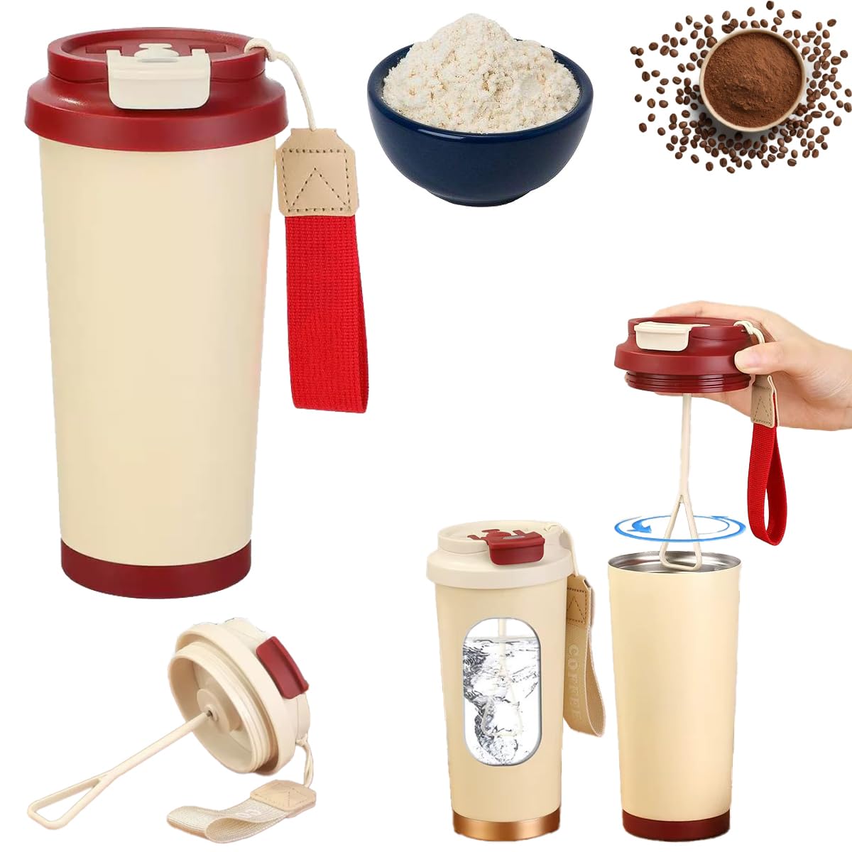 Stainless Steel Electric Self Stirring Mug, 500ml Insulated Protein Shaker Bottle, USB Rechargeable Silent Powder Auto Mixer Cup for Coffee, Milk, Juices & Gym Sports Drinks (Leakproof)-image-19