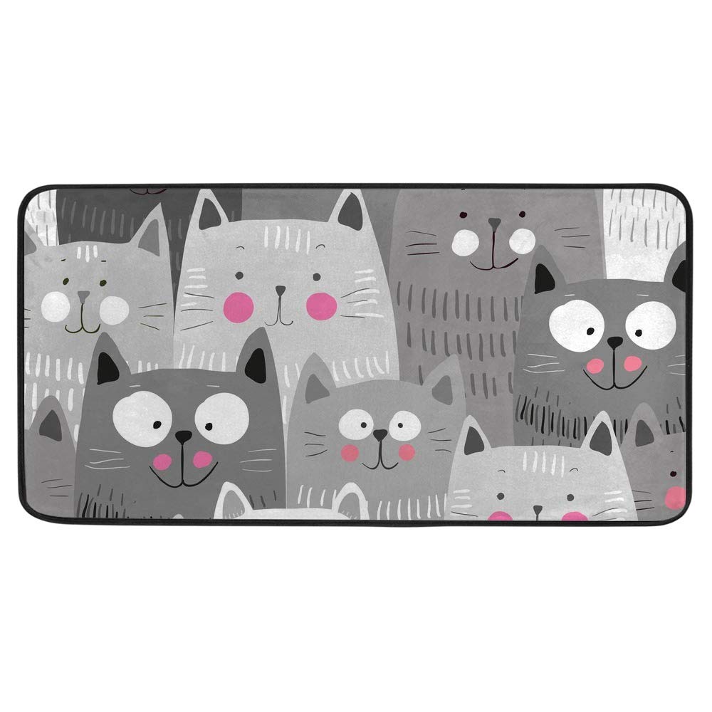 Tapis de cuisine antidérapant chat lavable et ultra confortable pour protéger vos sols