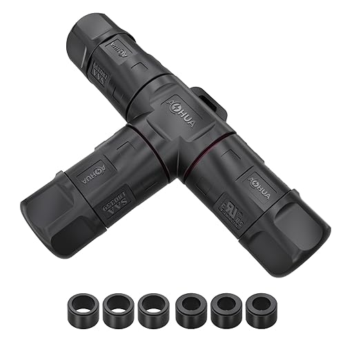 AOHUA Conector de caja de conexiones en T impermeable IP68 3Way 3pin M23, rango de cable 0.394-0.591 in, instalación en campo, certificación UL