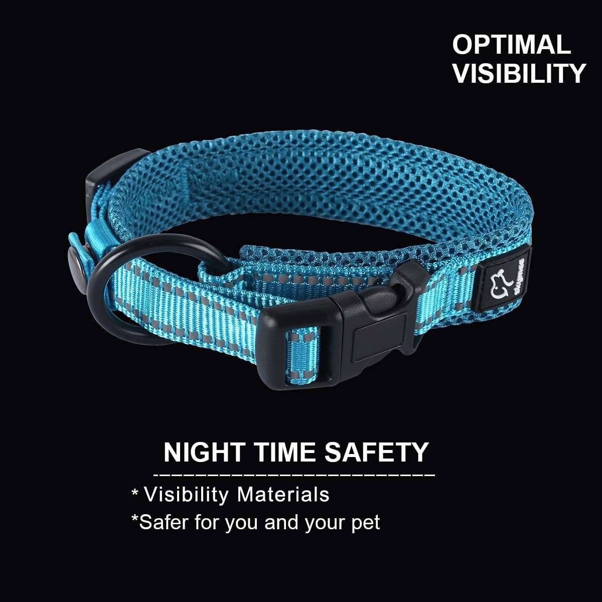 SKYMEE Adjustable Dog Collar, 3M Nylon Webbing Basic Collars, Breathable Soft Padded Sturdy Extra Comfort for Small, Medium, and Large Dogs…