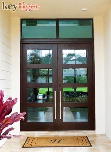 Miniatura 5 de Barra cuadrada de forma plana de 32 pulgadas de acero inoxidable moderna y contemporánea manija de puerta de entrada Toallero de barra de ducha de