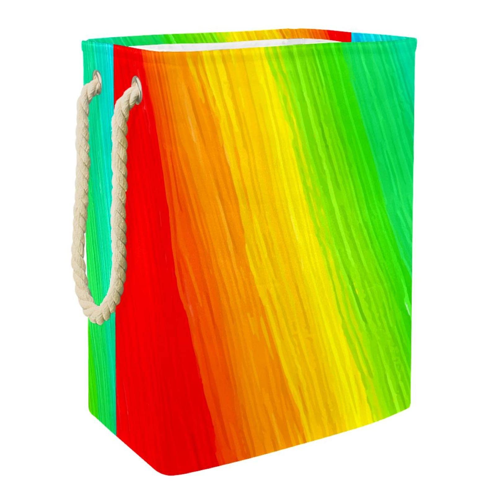 Panier à linge arc-en-ciel durable pour ranger le linge sale en dortoir