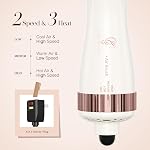 1.5 Inch Barrel (2.8'' Plus Bristles) Dual Voltage(110~250V) Round Brush Blow Dryer for Should Length Hair, Hair Dryer Brush with European Plug Adapter, 4-in-1 Negative Ionic One Step Volumizer Dryer