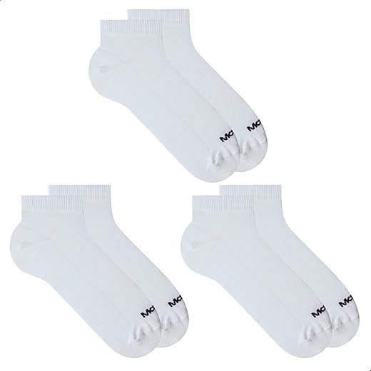 kit 3 Pares Meia Cano Curto Sapatilha Esportiva Active Com Algodão Unissex Mash