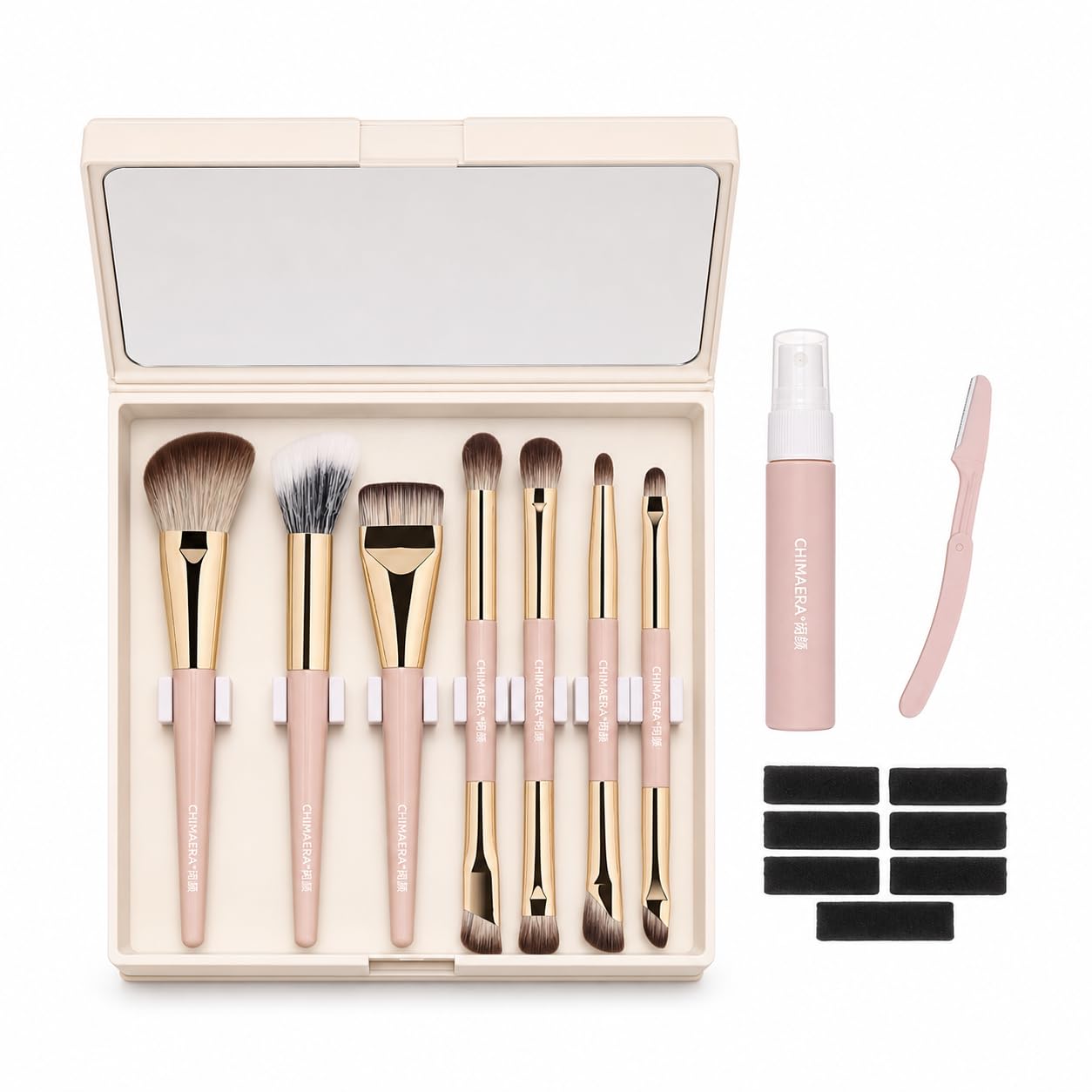 Set Pincea Maquillage Portable, Fibres Synthétiques Douces, Trousse Pincea, Organisation s Outils, Pour les compacts