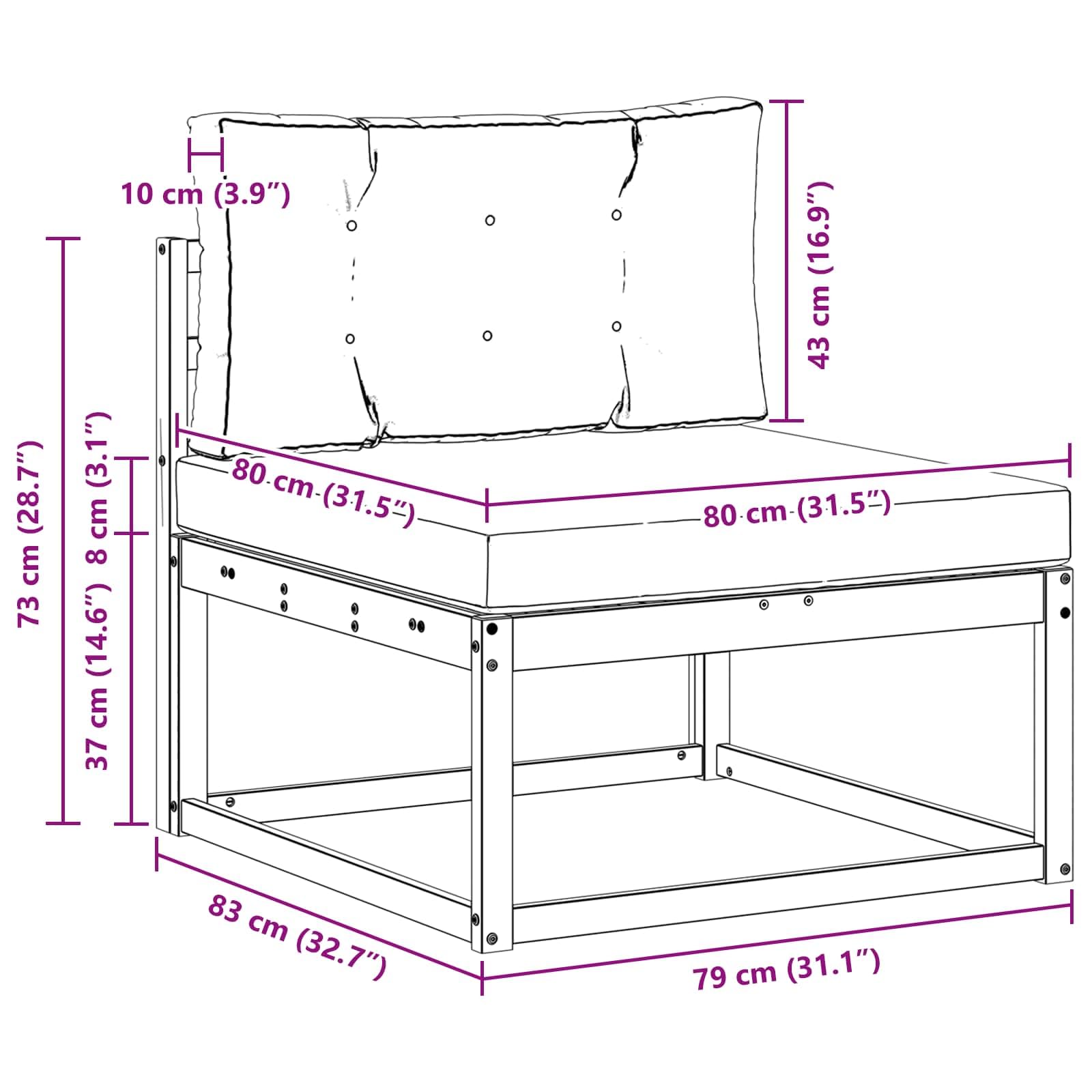 Outdoor-Sofagarnitur Set 3-teilig aus massivem Akazienholz mit Kissen in Natur und Beige, wetterfest, modulare Sitzgruppe für Garten Terrasse Balkon