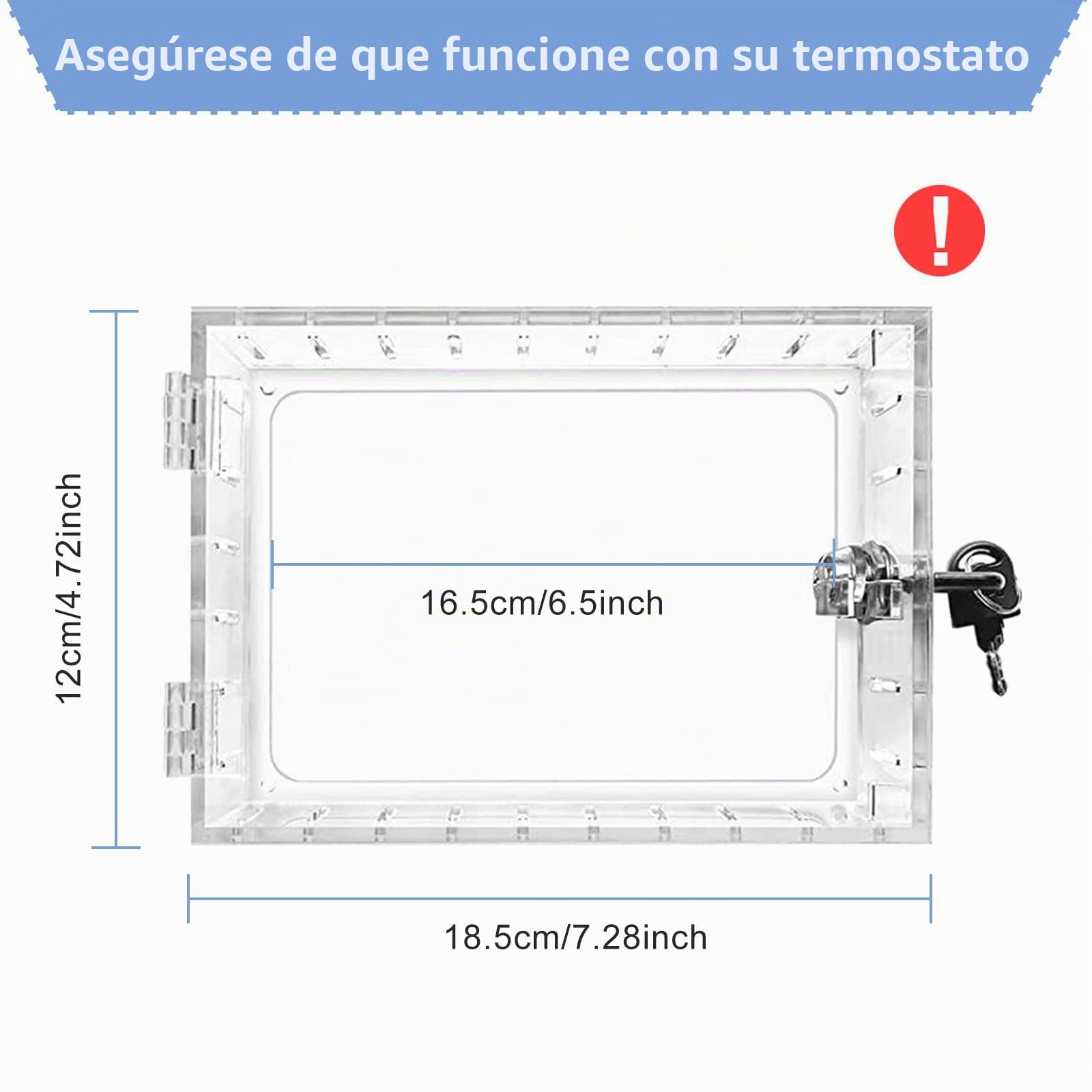 Termostato Guard, Caja de Bloqueo de Termostato, con Cerradura y Llave, Cubierta Termostática, Funda Transparente para el Hogar, Dormitorio