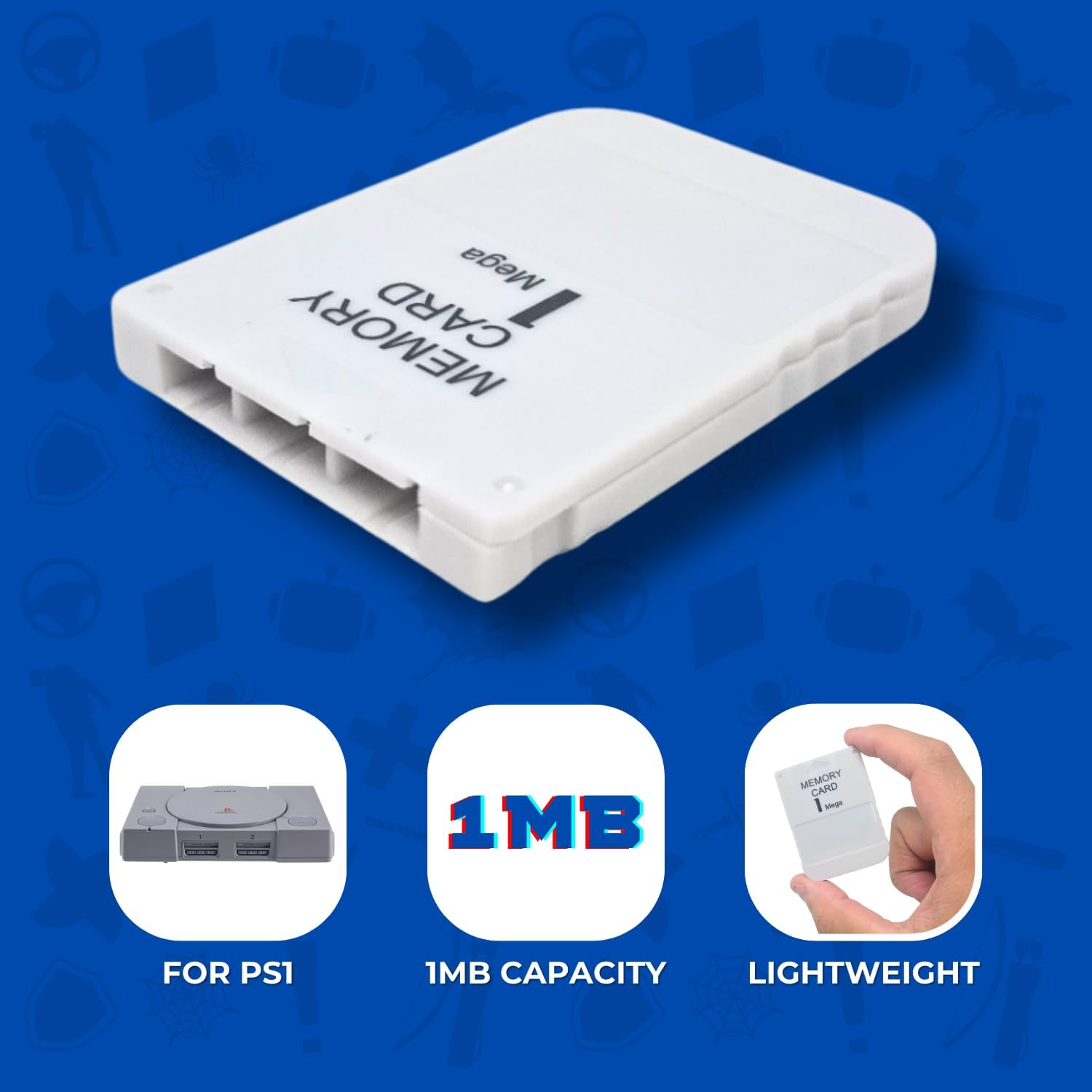 Old Skool PS1 Memory Card for Sony PlayStation 1 (1mb) - Image 2