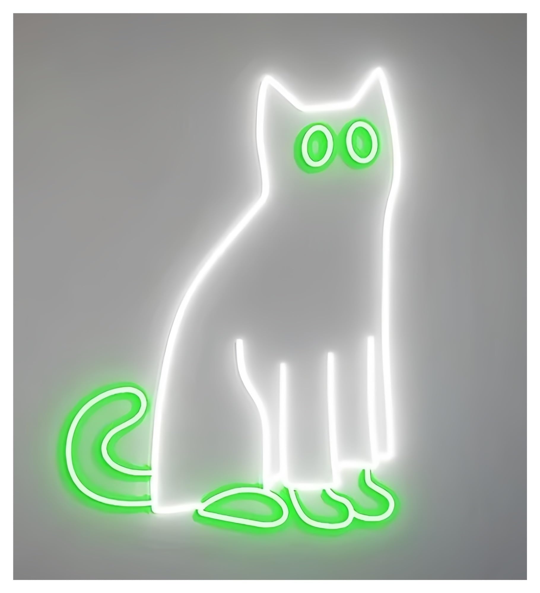 SHOUXI Sign Lamp Ghost Cat Neon Sign, Halloween Door Decor(E,40cm)