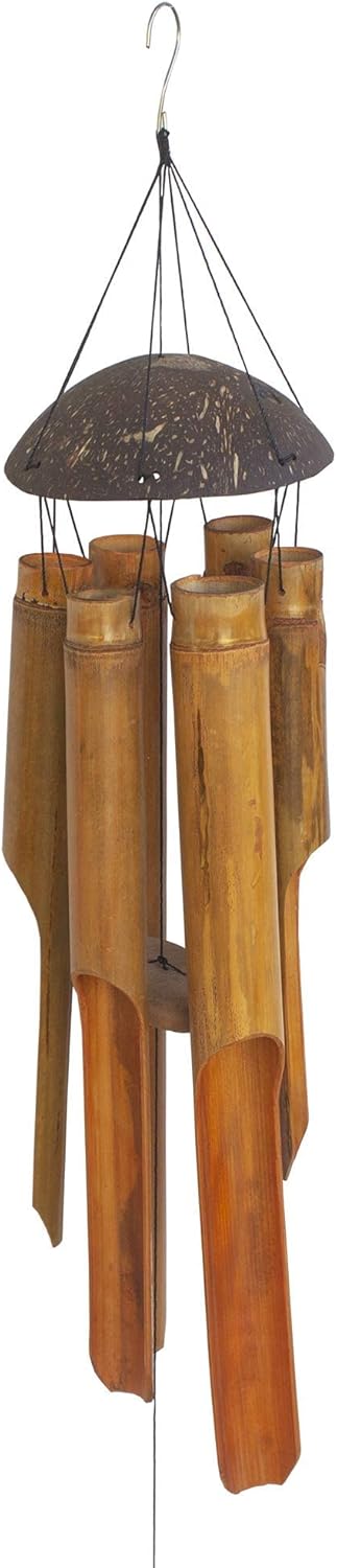 35 inch Large Bamboo Coconut Wind Chimes Outdoor, Handmade Wooden Deep Tone Chimes for Garden, Patio or Home Decor
