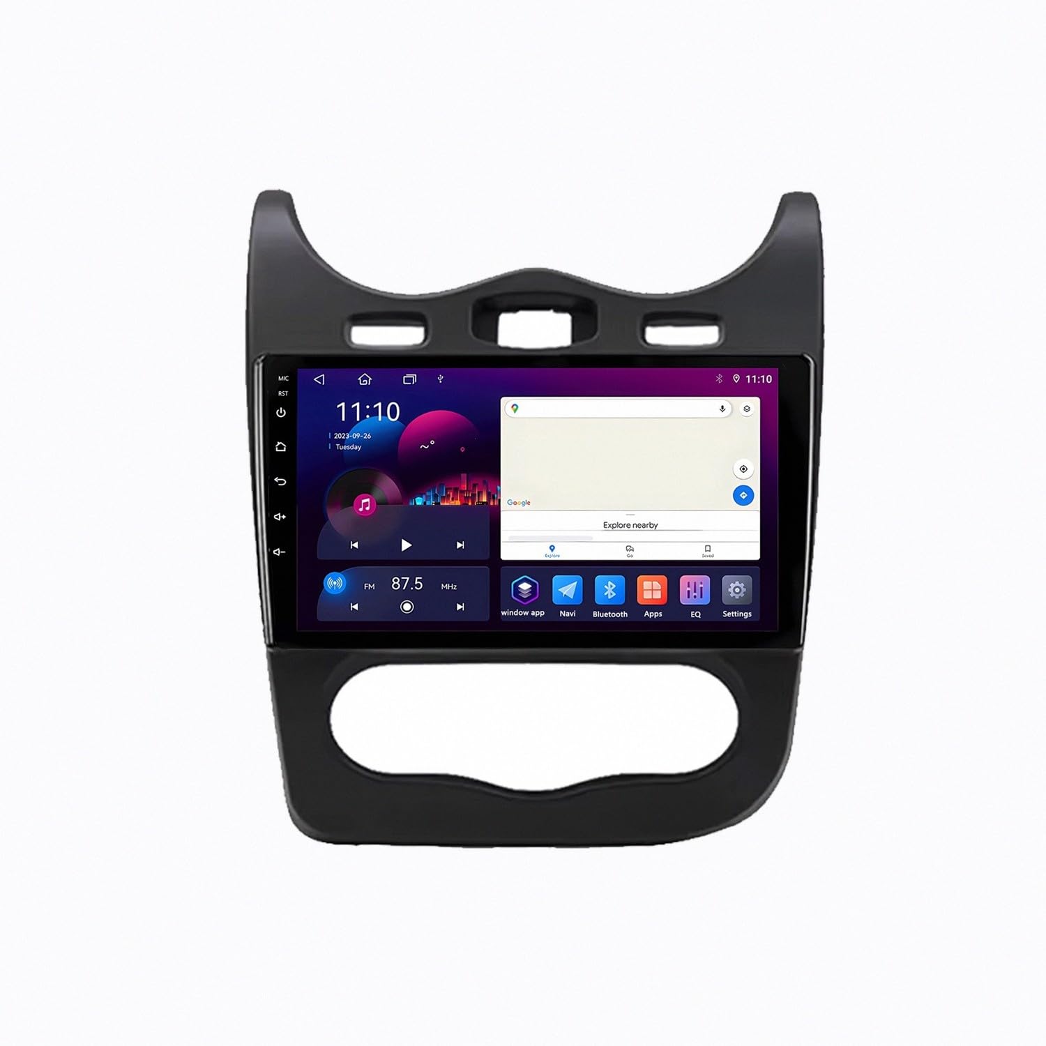 Car Stereo Carplay Radio de Coche para Renault Sandero Stepway GT 2013-2014 Soporta Bluetooth, Control Volante, USB, WiFi, 4G, Mirror-Link, GPS Navegador/Radio FM, 8 Nuclear 4G+64G