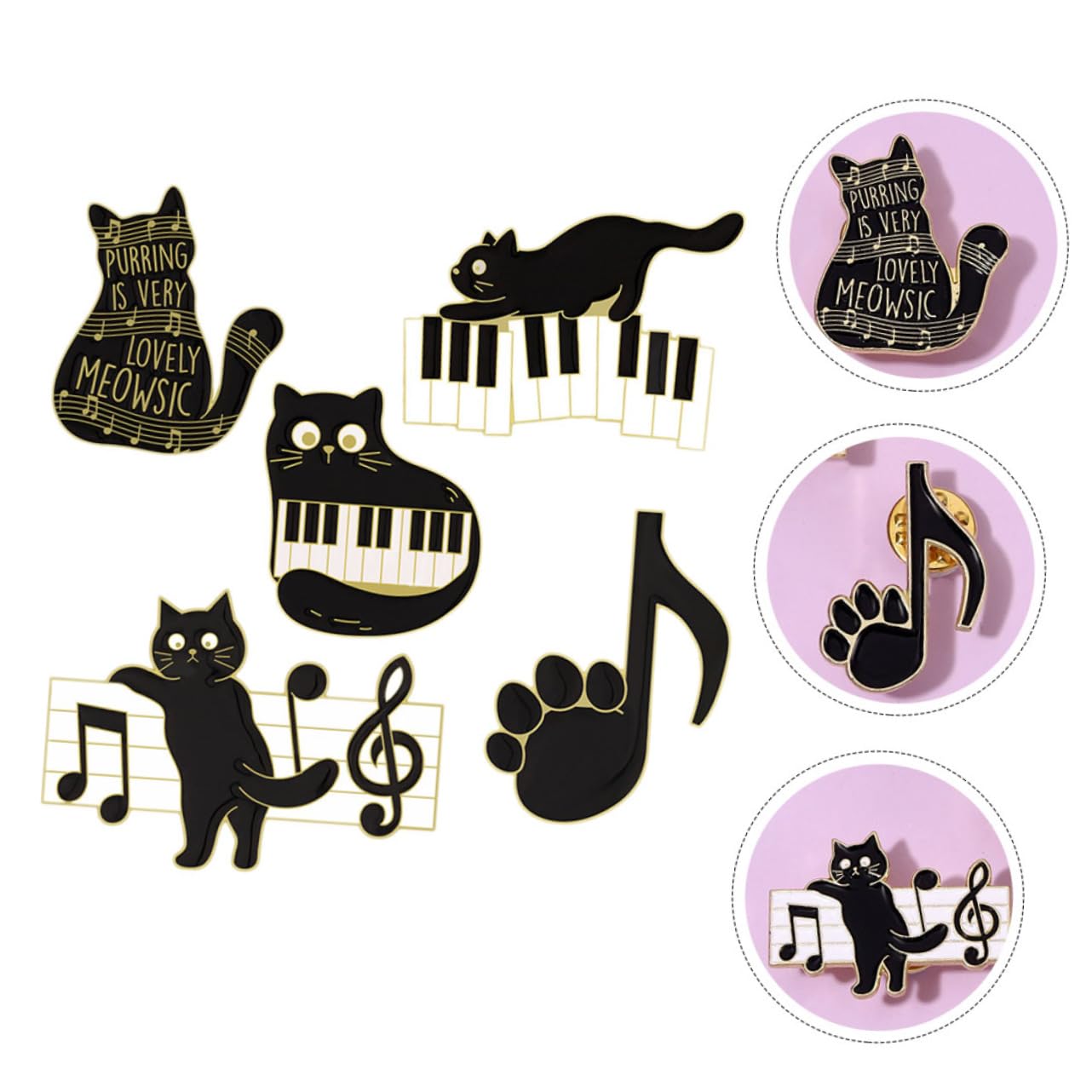 Healeved Spilla Creativa Con Note Musicali Pin Decorativi Per Abbigliamento E Accessorio Per Halloween Compleanni E Speciali