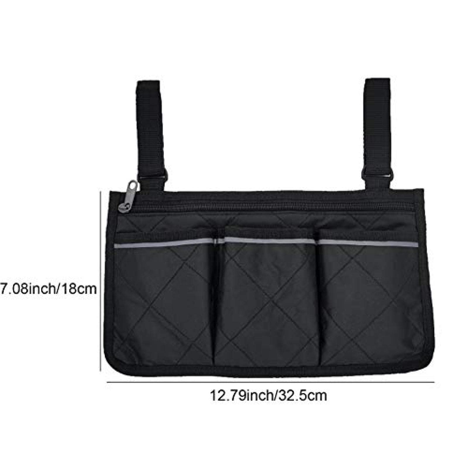 Bolsa Lateral para Silla de Ruedas, Bolsa organizadora para reposabrazos, Bolsillo para Andador, Soporte para teléfono, Bolsa para Scooter, Silla de Ruedas, Scooter eléc