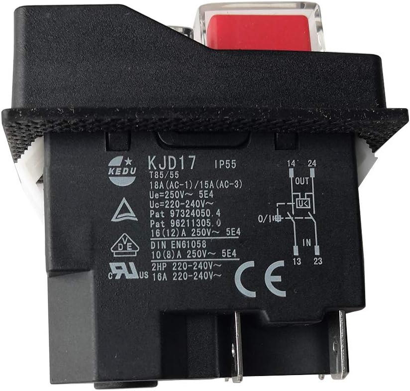 Electromagnetic Switches Pushbutton Switches for Garden Tools KEDU KJD17 120V 220V 4Pin 5-Terminals (220V-4Pins)