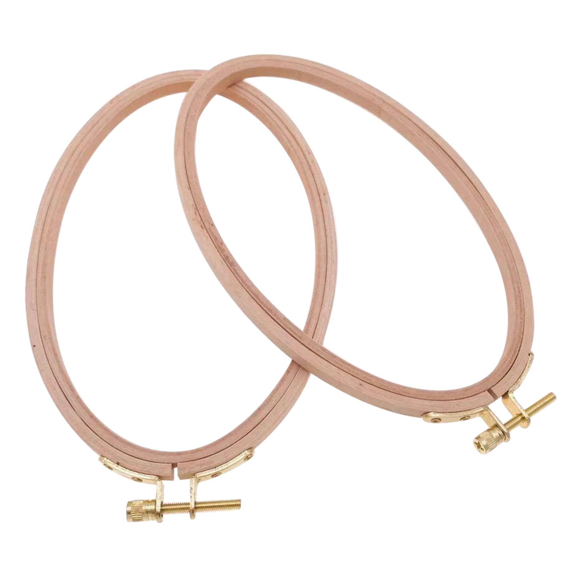 Uanqfegy Oval Wooden Embroidery Hoop, 2-Pack Handmade DIY Hoop for Craft, Embroidery & Needlework/8.3x5.1 Inch