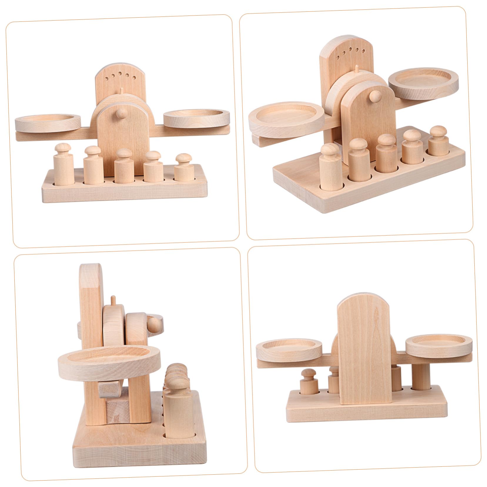Bilancia in Legno Gioco Educativo Montessori per Ragazzo Ragazza e Studenti | Materiale Matematico Montessori, Superficie Rotonda Liscia, Gioco da Tavolo Educativo per Regalo