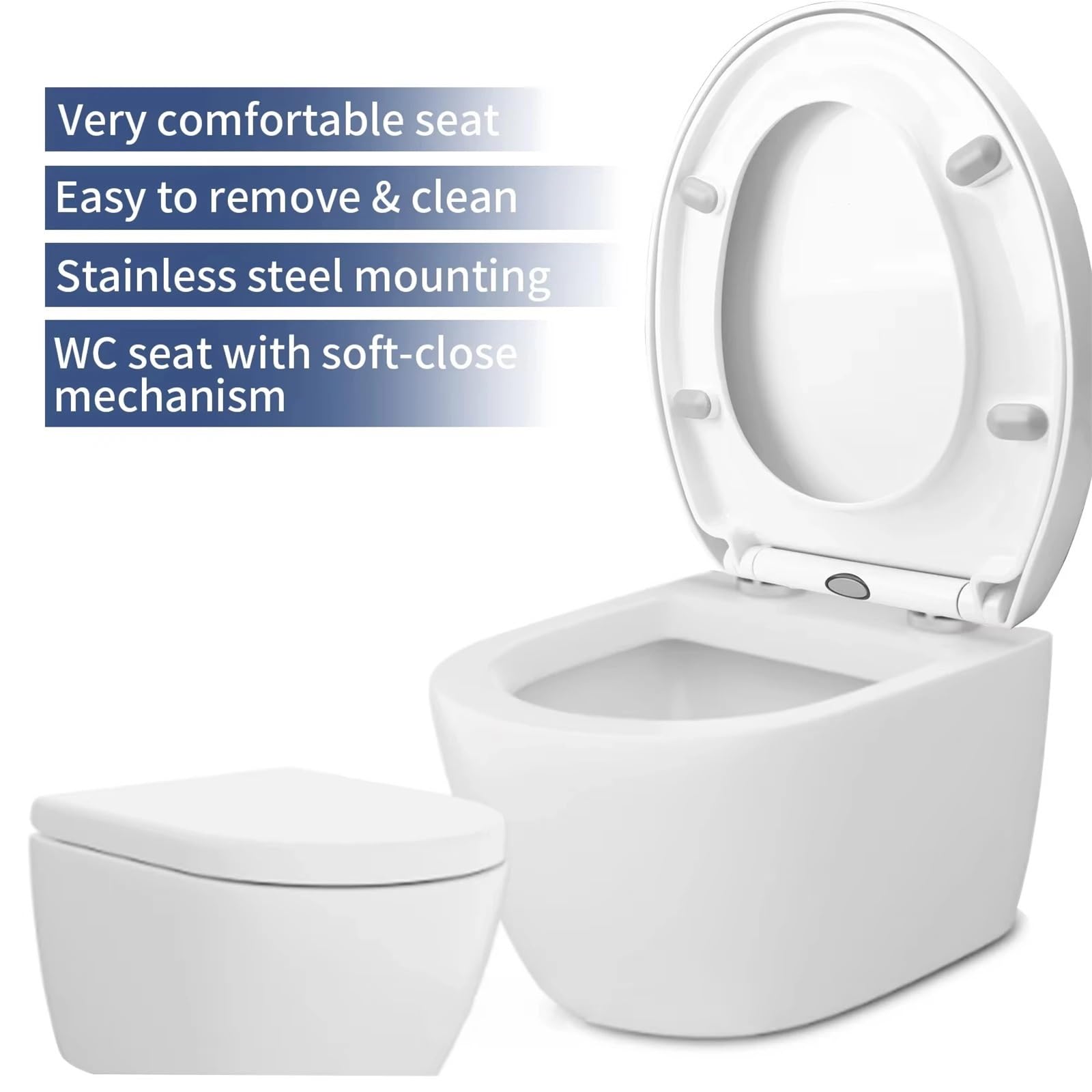 Coperchio toilette morbida chiusura Coperchio del sedile WC bidet, chiusura silenziosa, lenta