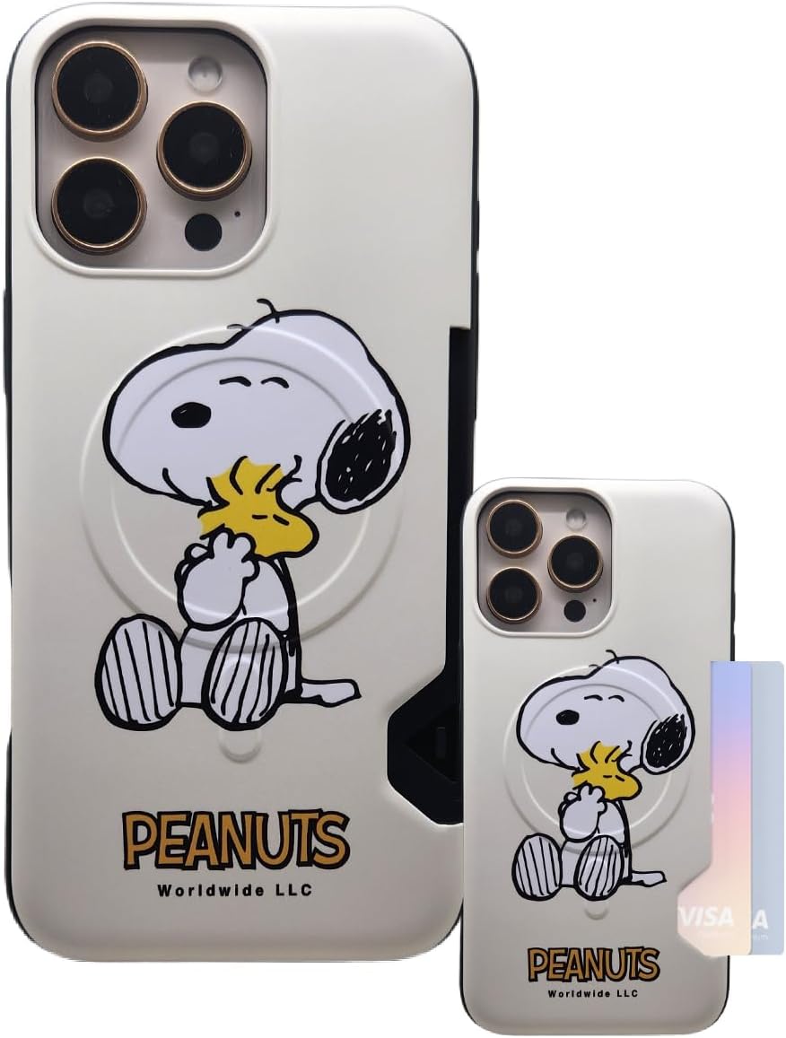 Cartoon Manga Animation Anime Phone Case Shockproof Dual Bumper Case for iPhone 16 Pro Max 6.9 inch/UV Color Printing Card Wallet Phone case Compatible with MagSafe (Peanuts)