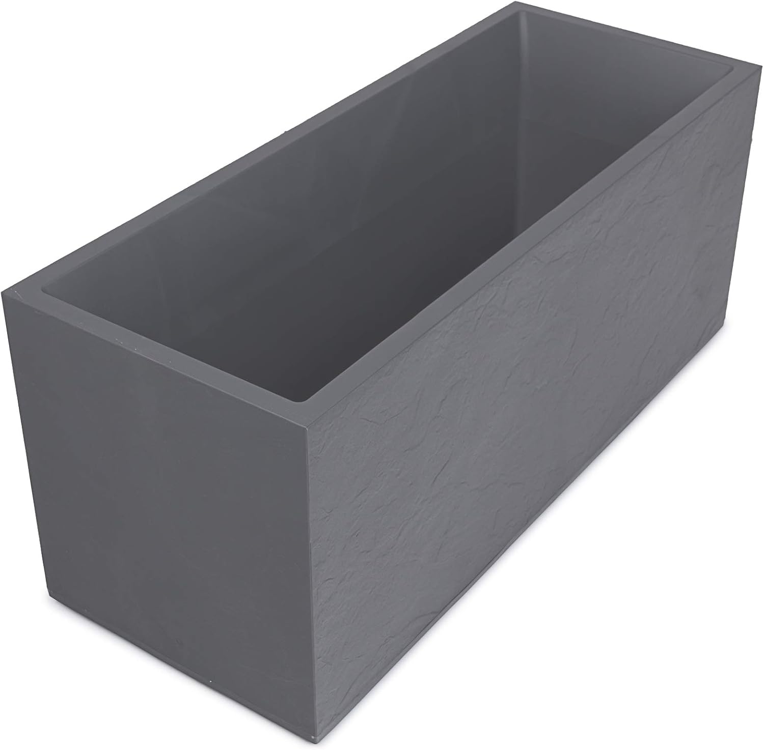 Fioriera Alta Decorativa Effetto 3D - 4 Misure Grigio - Per Balcone E Giardino